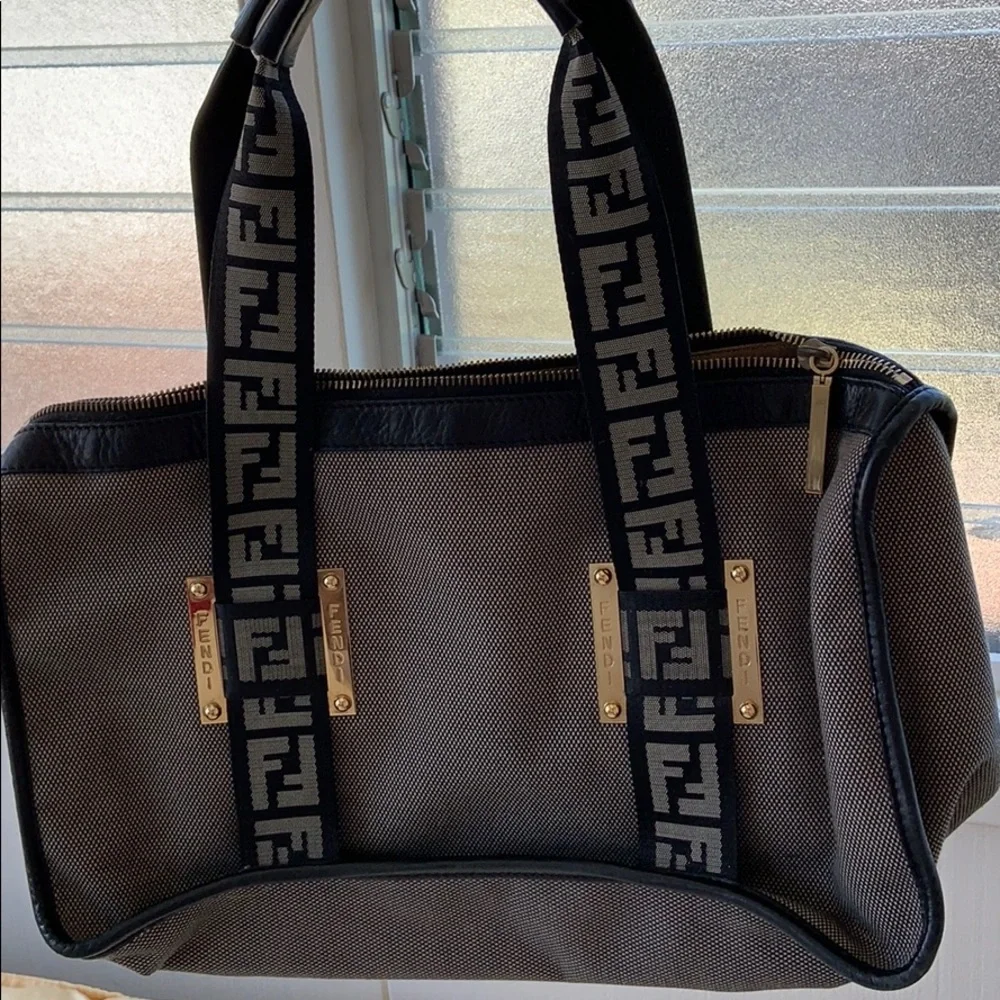 Authentic FENDI Navy Denim Purse Handbag